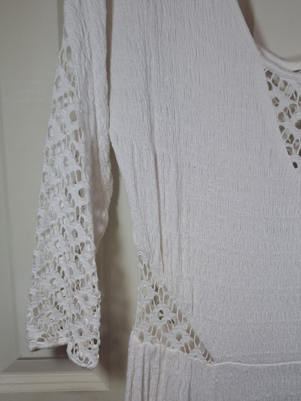 Free People White Crochet Midi Dress - Picture 3 of 8